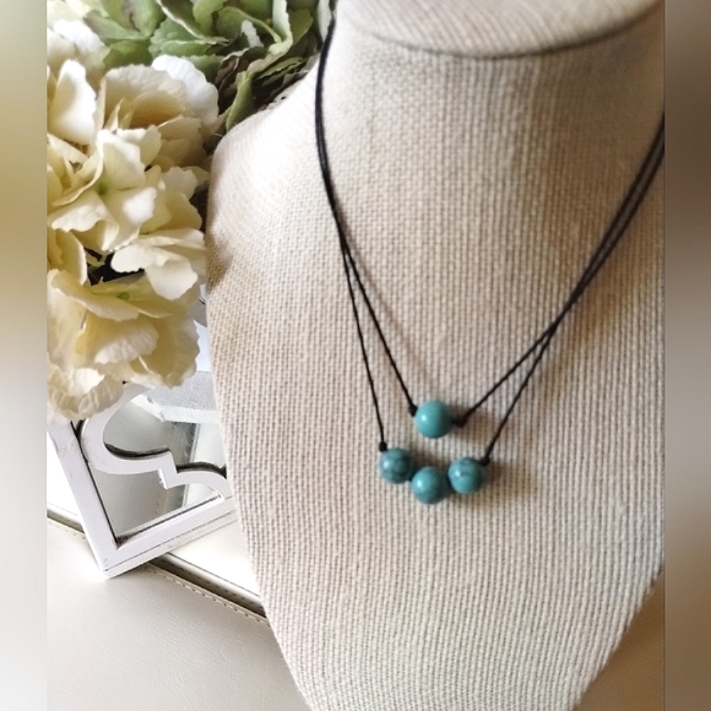 Set of Layered Beaded Choker Style Necklaces